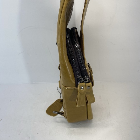 Mens Genuine Leather Sling Backpack CrossBody Bag Shoulder Bags for Hiking Z - Picture 5 of 6